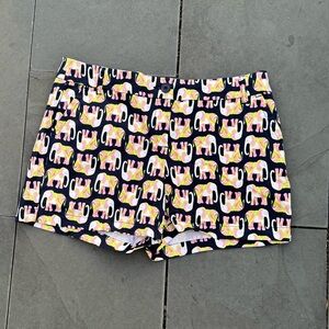 Crown & Ivy Caroline Navy Elephant Print Shorts Sz 10P